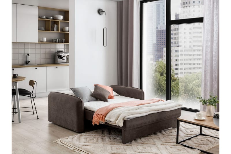 Manita Sovesofa med Oppbevaring 2-seter - Mørkebrun - Møbler - Sofaer - Sovesofaer - 2 seters sovesofa