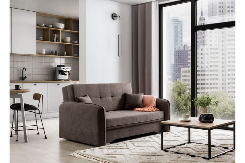 Manita Sovesofa med Oppbevaring 2-seter - Mørkebrun - Møbler - Sofaer - Sovesofaer - 2 seters sovesofa