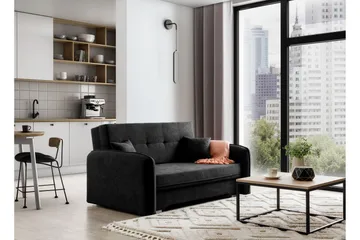 Manita Sovesofa med Oppbevaring 2-seter - Svart - Møbler - Sofaer - Sovesofaer - 2 seters sovesofa