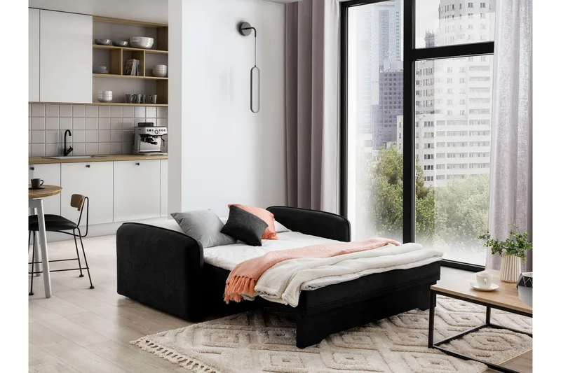 Manita Sovesofa med Oppbevaring 2-seter - Svart - Møbler - Sofaer - Sovesofaer - 2 seters sovesofa