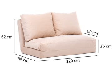 Maydena Sovesofa 2-seters 120x185 - Krem - Møbler - Sofaer - Sovesofaer - 2 seters sovesofa