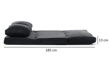 Maydena Sovesofa 2-seters 120x185 - Svart - Møbler - Sofaer - Sovesofaer - 2 seters sovesofa
