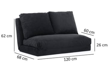 Maydena Sovesofa 2-seters 120x185 - Svart - Møbler - Sofaer - Sovesofaer - 2 seters sovesofa