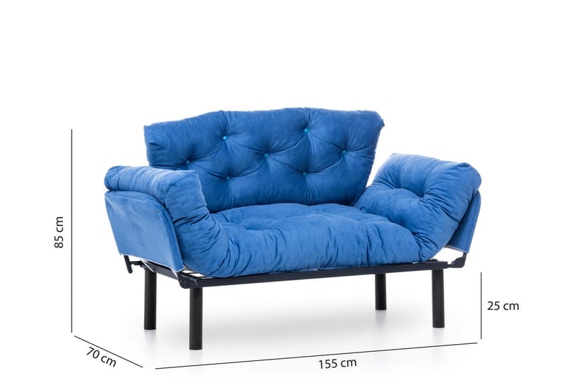 Mezonzo 2-seter Sovesofa - Blå - Møbler - Sofaer - Sovesofaer - 2 seters sovesofa
