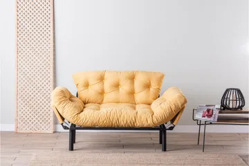 Mezonzo 2-seter Sovesofa - Gul - Møbler - Sofaer - Sovesofaer - 2 seters sovesofa