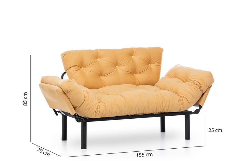 Mezonzo 2-seter Sovesofa - Gul - Møbler - Sofaer - Sovesofaer - 2 seters sovesofa