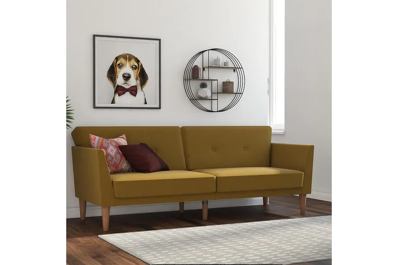 Regal 2-seters Sovesofa Gul - Novogratz - Møbler - Sofaer - Sovesofaer - 2 seters sovesofa