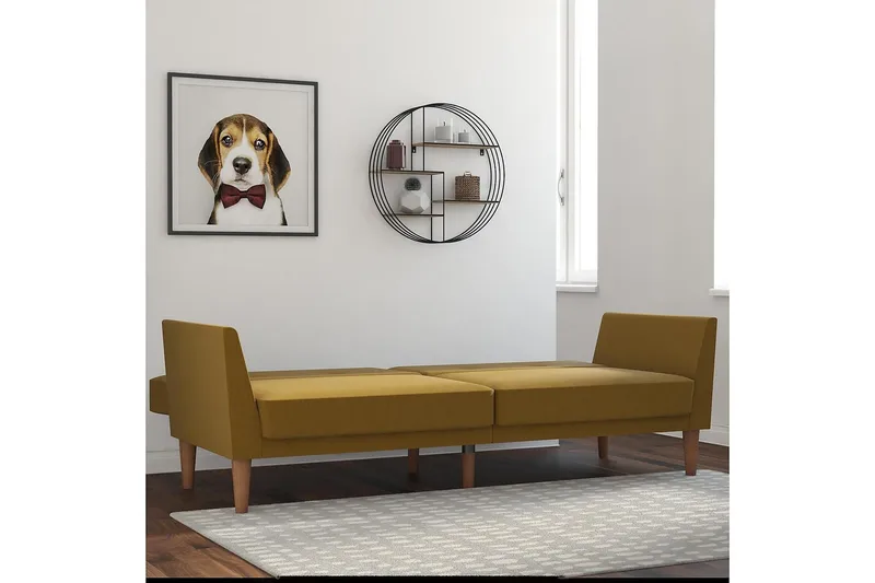 Regal 2-seters Sovesofa Gul - Novogratz - Møbler - Sofaer - Sovesofaer - 2 seters sovesofa