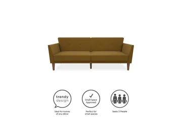 Regal 2-seters Sovesofa Gul - Novogratz - Møbler - Sofaer - Sovesofaer - 2 seters sovesofa