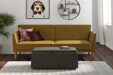 Regal 2-seters Sovesofa Gul - Novogratz - Møbler - Sofaer - Sovesofaer - 2 seters sovesofa