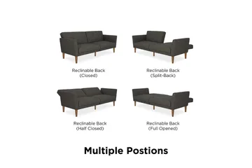 Regal 2-seters Sovesofa Mørkegrå - Novogratz - Møbler - Sofaer - Sovesofaer - 2 seters sovesofa