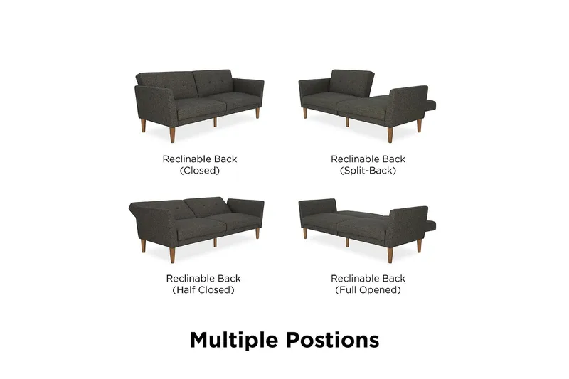 Regal 2-seters Sovesofa Mørkegr å - Novogratz - Møbler - Sofaer - Sovesofaer - 2 seters sovesofa