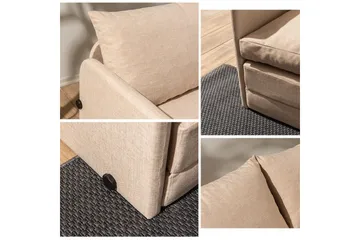 2-seters sovesofa Rubby (128 x 70 x 66 cm) Beige - Beige - Møbler - Sofaer - Sovesofaer - 2 seters sovesofa