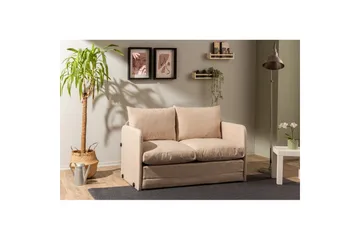 2-seters sovesofa Rubby (128 x 70 x 66 cm) Beige - Beige - Møbler - Sofaer - Sovesofaer - 2 seters sovesofa