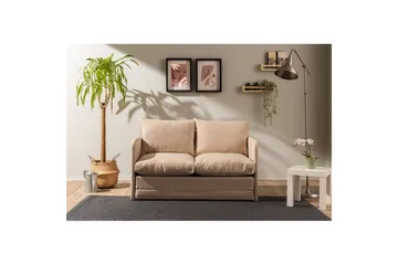 2-seters sovesofa Rubby (128 x 70 x 66 cm) Beige - Beige - Møbler - Sofaer - Sovesofaer - 2 seters sovesofa