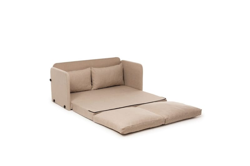 2-seters sovesofa Rubby (128 x 70 x 66 cm) Beige - Beige - Møbler - Sofaer - Sovesofaer - 2 seters sovesofa