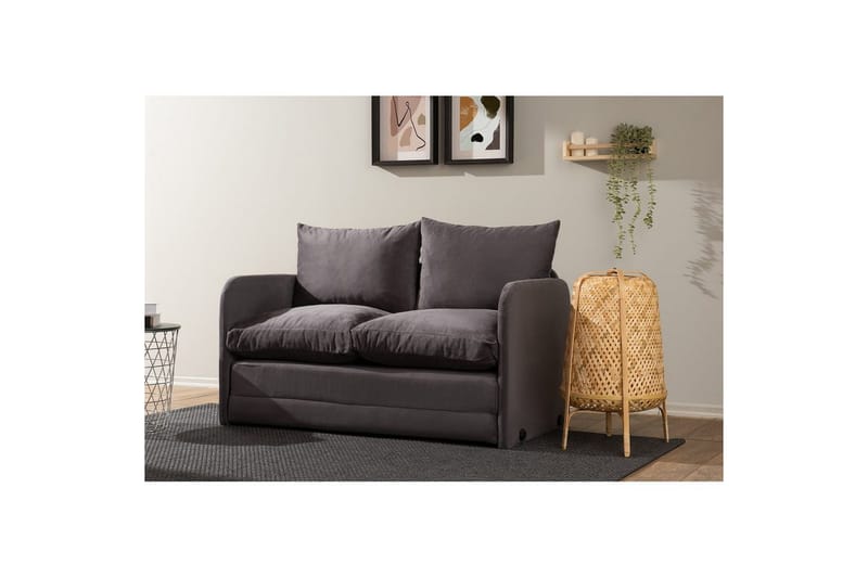 2-seters sovesofa Rubby (128 x 70 x 66 cm) Grå - Grå - Møbler - Sofaer - Sovesofaer - 2 seters sovesofa