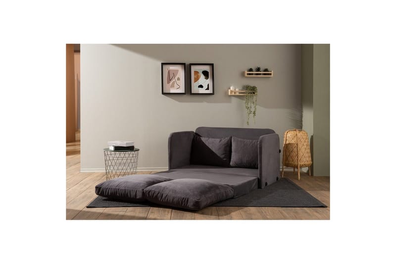 2-seters sovesofa Rubby (128 x 70 x 66 cm) Grå - Grå - Møbler - Sofaer - Sovesofaer - 2 seters sovesofa
