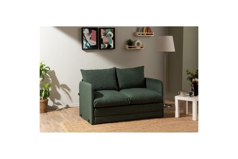 2-seters sovesofa Rubby (128 x 70 x 66 cm) Grønn - Grønn - Møbler - Sofaer - Sovesofaer - 2 seters sovesofa