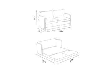 2-seters sovesofa Rubby (128 x 70 x 66 cm) Krem - Krem - Møbler - Sofaer - Sovesofaer - 2 seters sovesofa