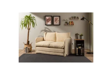 2-seters sovesofa Rubby (128 x 70 x 66 cm) Krem - Krem - Møbler - Sofaer - Sovesofaer - 2 seters sovesofa