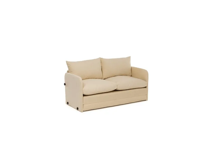 2-seters sovesofa Rubby (128 x 70 x 66 cm) Krem - Krem - Møbler - Sofaer - Sovesofaer - 2 seters sovesofa