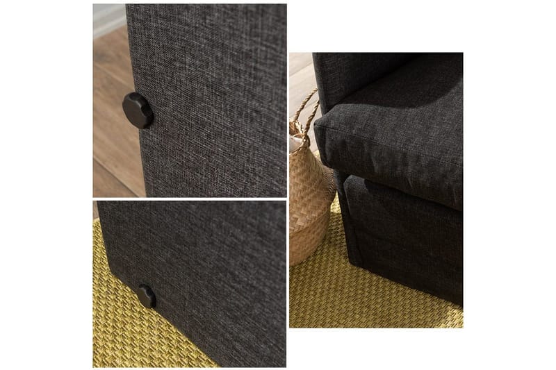 2-seters sovesofa Rubby (128 x 70 x 66 cm) Mørk grå - Mørk grå - Møbler - Sofaer - Sovesofaer - 2 seters sovesofa