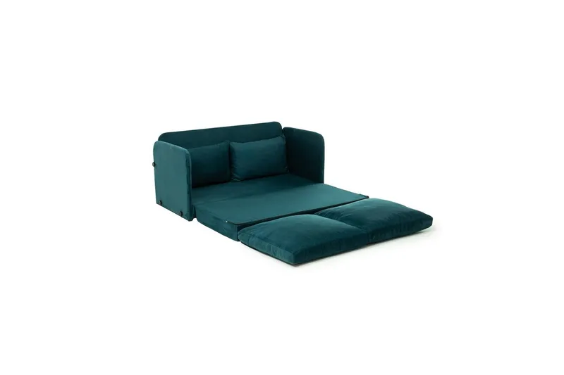 2-seters sovesofa Rubby (128 x 70 x 66 cm) Petrolgrønn - Petrolgrønn - Møbler - Sofaer - Sovesofaer - 2 seters sovesofa
