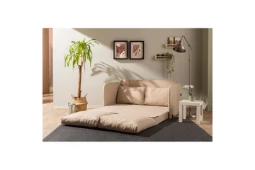 2-seters sovesofa Rubby (148 x 70 x 66 cm) Beige - Beige - Møbler - Sofaer - Sovesofaer - 2 seters sovesofa