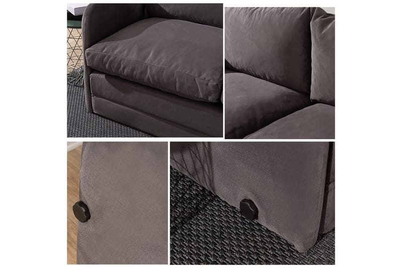 2-seters sovesofa Rubby (148 x 70 x 66 cm) Grå - Grå - Møbler - Sofaer - Sovesofaer - 2 seters sovesofa