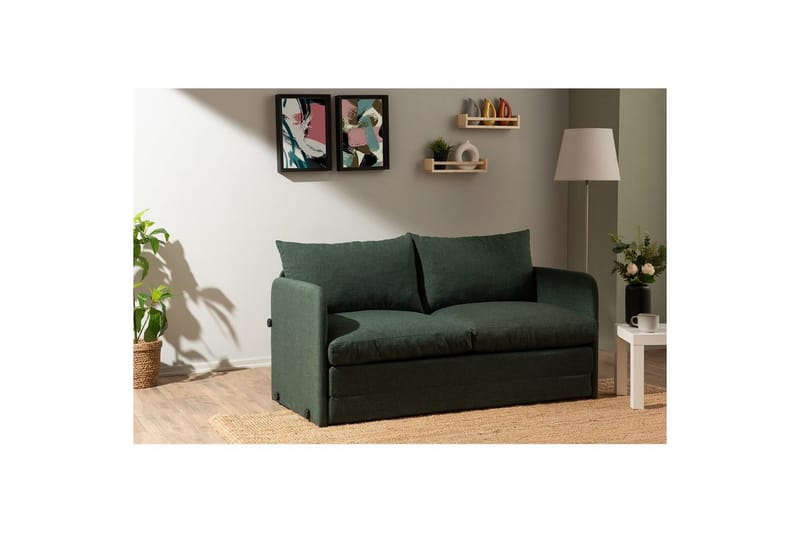 2-seters sovesofa Rubby (148 x 70 x 66 cm) Grønn - Grønn - Møbler - Sofaer - Sovesofaer - 2 seters sovesofa
