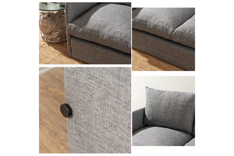2-seters sovesofa Rubby (148 x 70 x 66 cm) Lys Grå - Lys Grå - Møbler - Sofaer - Sovesofaer - 2 seters sovesofa