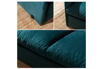 2-seters sovesofa Rubby (148 x 70 x 66 cm) Petrolgrønn - Petrolgrønn - Møbler - Sofaer - Sovesofaer - 2 seters sovesofa