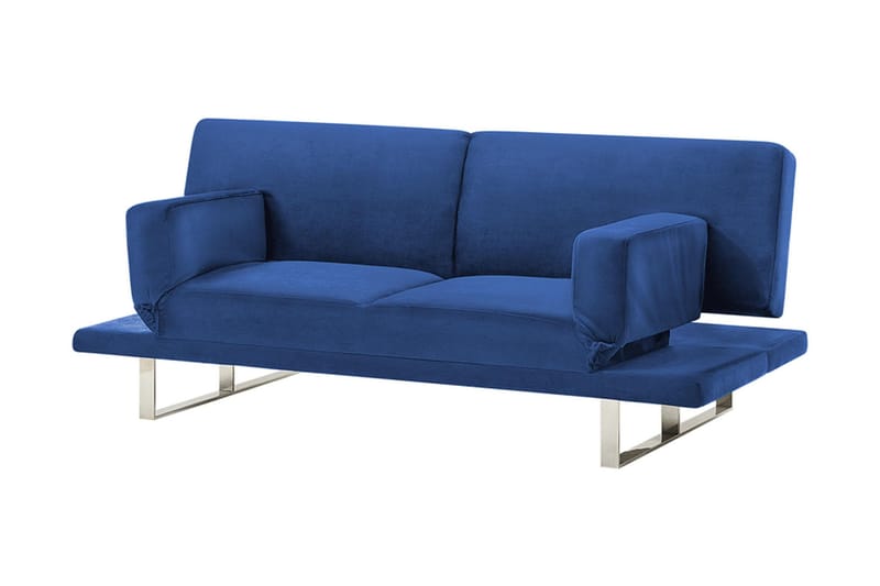 Selekk Sammenleggbar 2-seter Sovesofa 105x192 cm i Fløyel - Blå - Møbler - Sofaer - Sovesofaer - 2 seters sovesofa