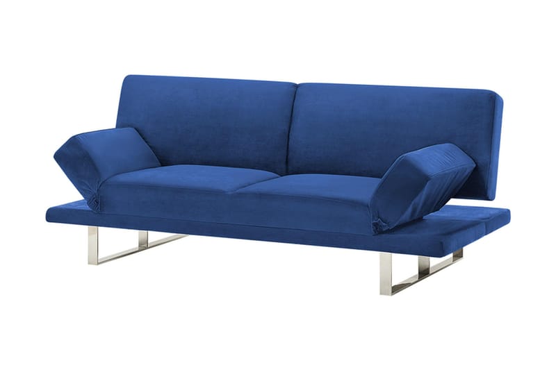 Selekk Sammenleggbar 2-seter Sovesofa 105x192 cm i Fløyel - Blå - Møbler - Sofaer - Sovesofaer - 2 seters sovesofa