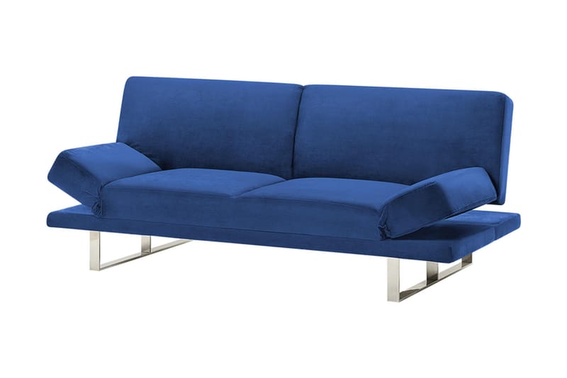 Selekk Sammenleggbar 2-seter Sovesofa 105x192 cm i Fløyel - Blå - Møbler - Sofaer - Sovesofaer - 2 seters sovesofa