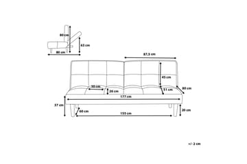 Siljan Sovesofa 177 cm - Blå - Møbler - Sofaer - Sovesofaer - 2 seters sovesofa