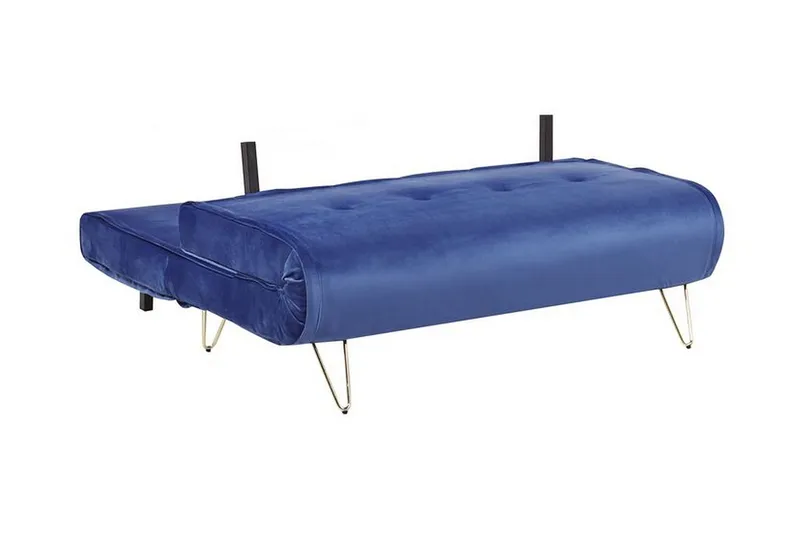 Sofa 2-seters fløyel marineblå VESTFOLD - Blå - Møbler - Sofaer - Sovesofaer - 2 seters sovesofa