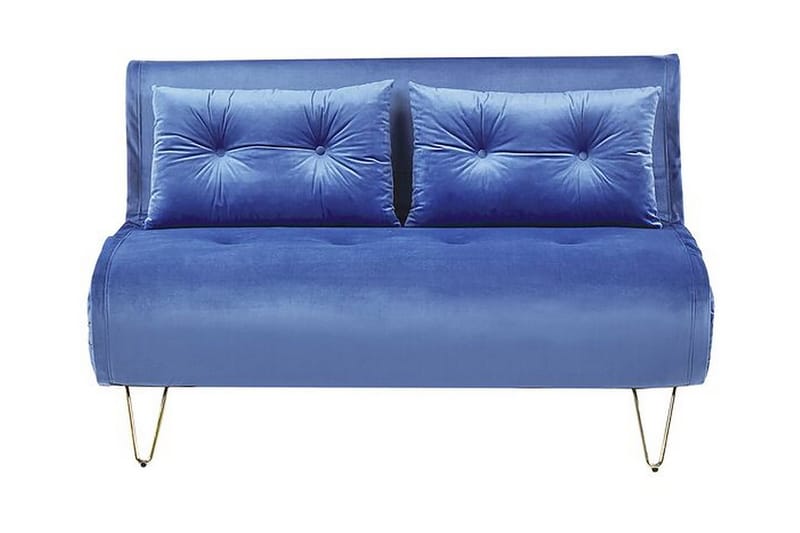 Sofa 2-seters fløyel marineblå VESTFOLD, Blå