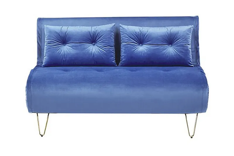 Sofa 2-seters fløyel marineblå VESTFOLD, Blå