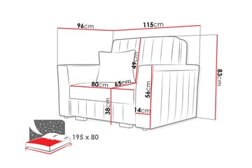 Sofa Mossared - Rosa - Møbler - Sofaer - Sovesofaer - 2 seters sovesofa