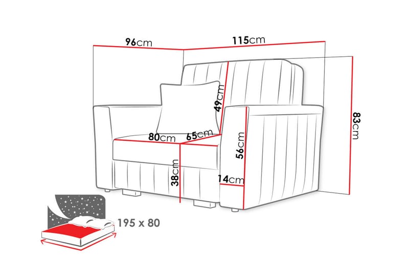 Sofa Mossared - Rosa - Møbler - Sofaer - Sovesofaer - 2 seters sovesofa