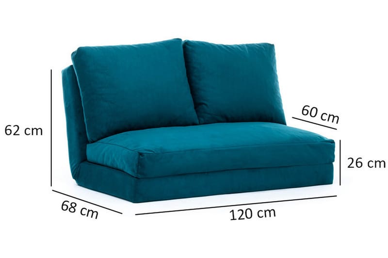 Sovesofa Florentine 2-seters 120x185 - Turkis - Møbler - Sofaer - Sovesofaer - 2 seters sovesofa