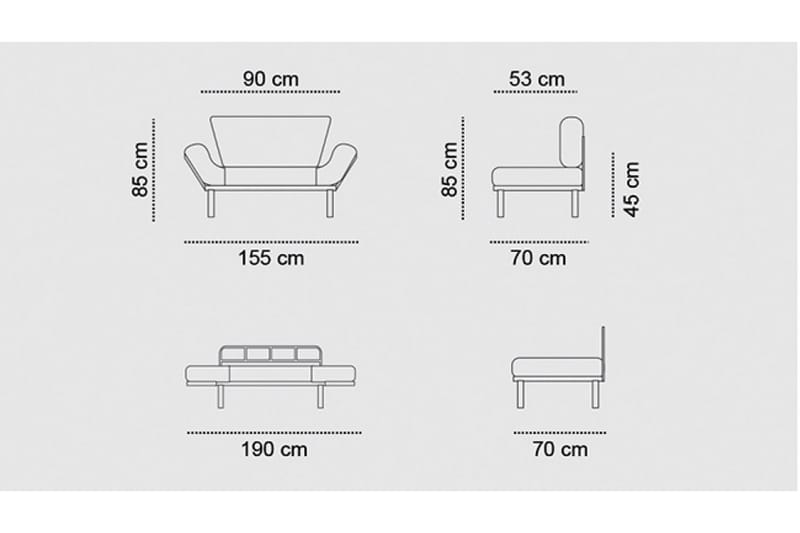 Sovesofa Pamelia 2-seter - Brun - 2 seters sovesofa