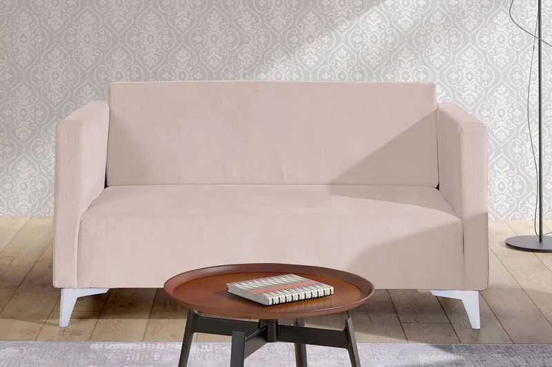 Szafir 2-seter Sofa 82x136 cm - Hvit - Møbler - Sofaer - Fløyelssofaer
