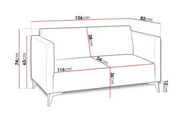 Szafir 2-seter Sofa 82x136 cm - Tre/Natur - Møbler - Sofaer - Fløyelssofaer