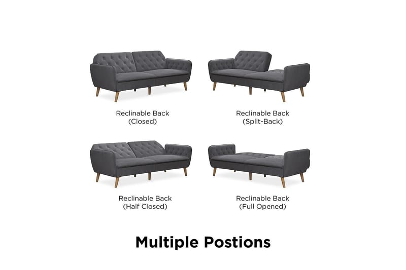 TallulaH 2-seters Sovesofa Grå - Novogratz - Møbler - Sofaer - Sovesofaer - 2 seters sovesofa