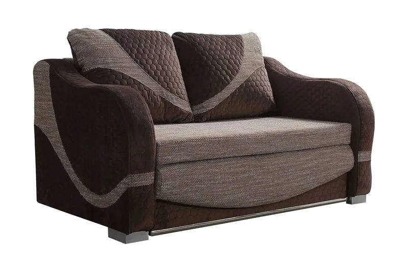 Tina 2-seters Sovesofa 117x193 cm med Oppbevaring i Stoff, Brun