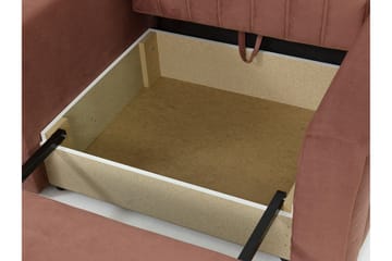 Upperud 1-seter Rektangulær Sovesofa med Oppbevaring i Fløyel - Rosa - Møbler - Sofaer - Sovesofaer - 2 seters sovesofa