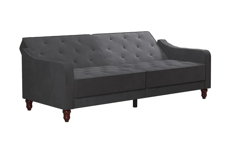 Vintage Tufted 2-seters Sovesofa Grå - Novogratz - Møbler - Sofaer - Sovesofaer - 2 seters sovesofa